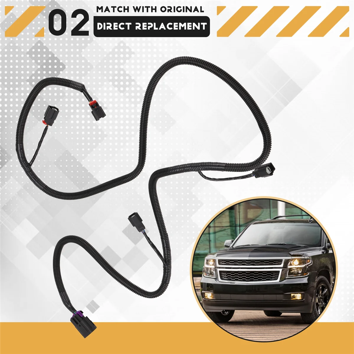 #86N Automotive Parts & Accessories,For Chevrolet Suburban Tahoe GMC Rear Back Up Sensor Wire Harness,Black