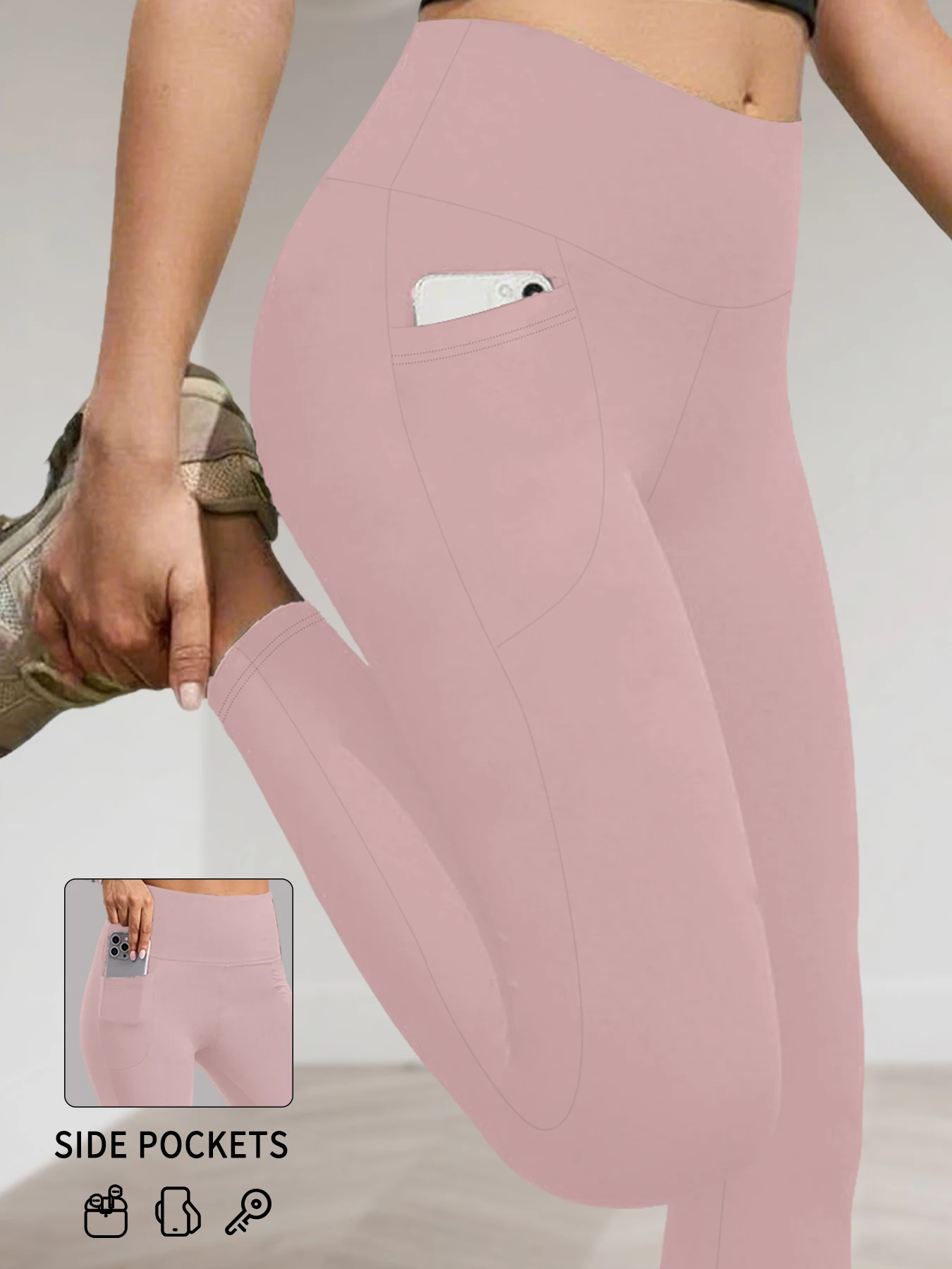 

Super Soft Leggings with Pockets for Women，High Waisted Tummy Control Workout Yoga pants