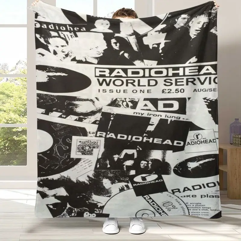 British Rock Band R-Radiohead Soft Flannel Throw Blanket,Cozy Warm Blanket for Bed,Sofa,Living Room,Picnic,Camping,Home Décor