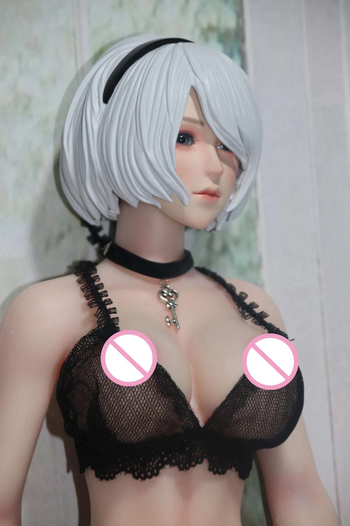 YoRHa No.2 Type B An adult male sex doll with white short hair a love doll with a realistic vagina and a sex toy in anime style