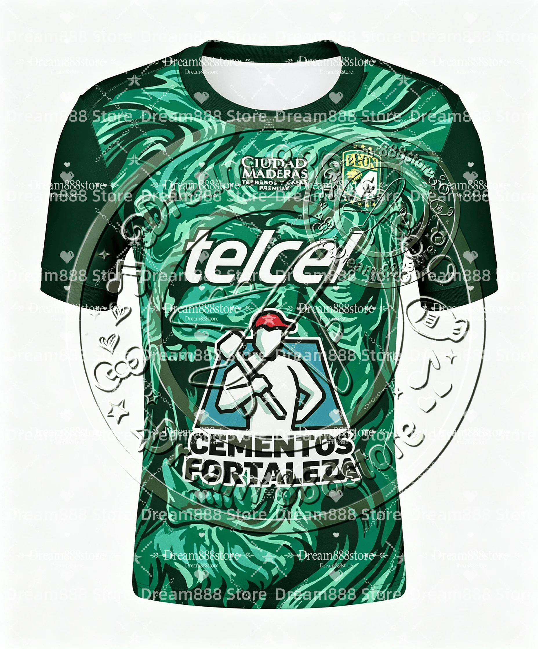 2026-27 Leon Home Soccer Jersey Men Short Sleeve Vintage Football Shirt Breathable Sports Training Daily Wear Top