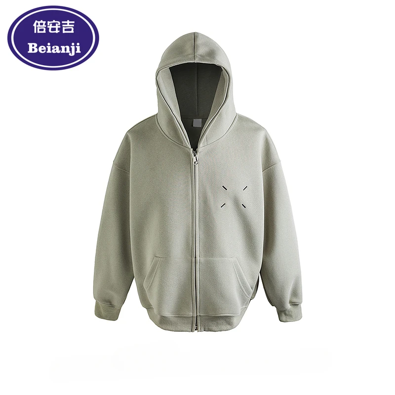 

Beianji men sweatshirts fashion brand vintage simple pure hooded men‘s’ American retro oversize winter couple regular hoodies