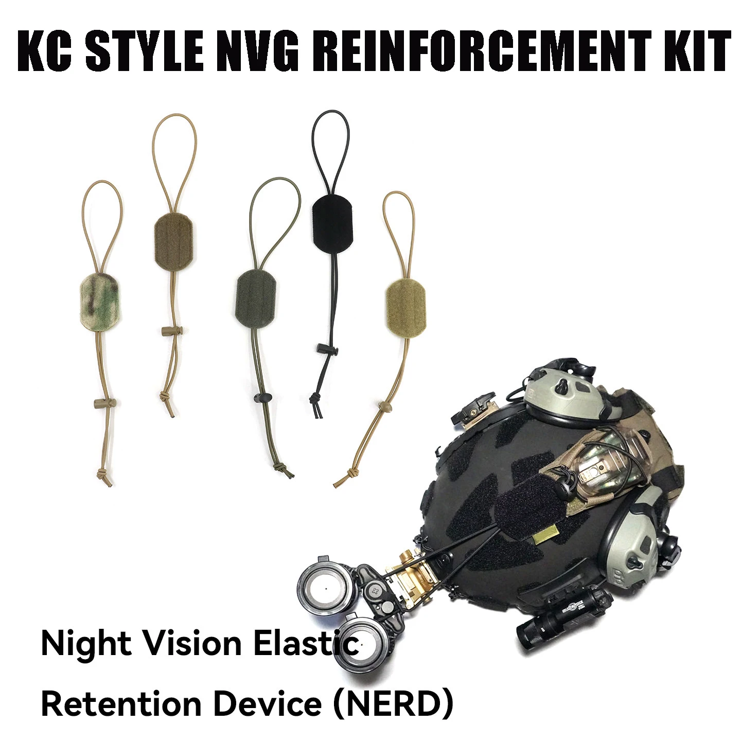 KC Style Tactical NVG Reinforcement Lanyard Anti-drop Elastic Bungee Retention Cord for PVS14 PVS31 Night Vision Helmet Mount