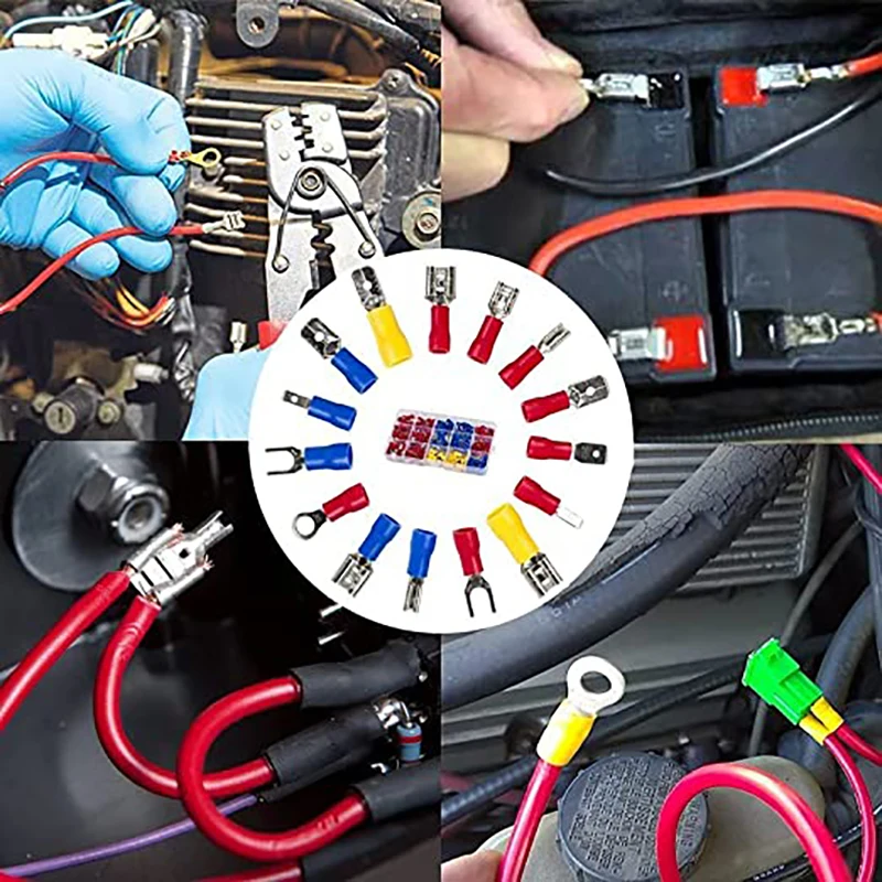 280 Stuks Geïsoleerde Kabel Connectors Spade Crimp Terminal Kit Koper Contact Crimp Beëindiging Met Roterende Coaxiale Stripper