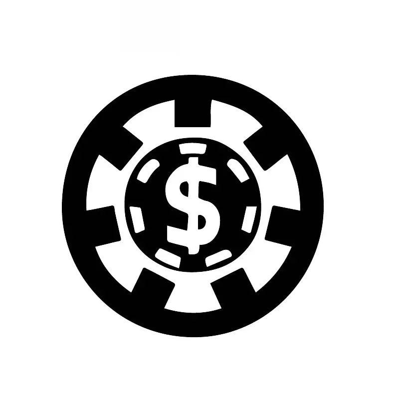 

Original Poker Coin Pattern Decals Exquisite Car Window Decoration Personality Pvc Waterproof Decals Black/white, 16cm*16cm