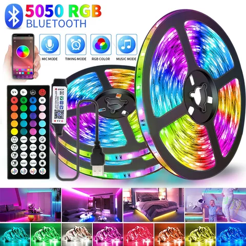 Led الشريط 5 فولت 5050 Usb Rgb Led قطاع ضوء لغرفة التلفزيون الذكية بلوتوث Led الخلفية 5 متر 10 متر الجليد سلسلة وحدة إضاءة LED جداريّة غرفة ديكور