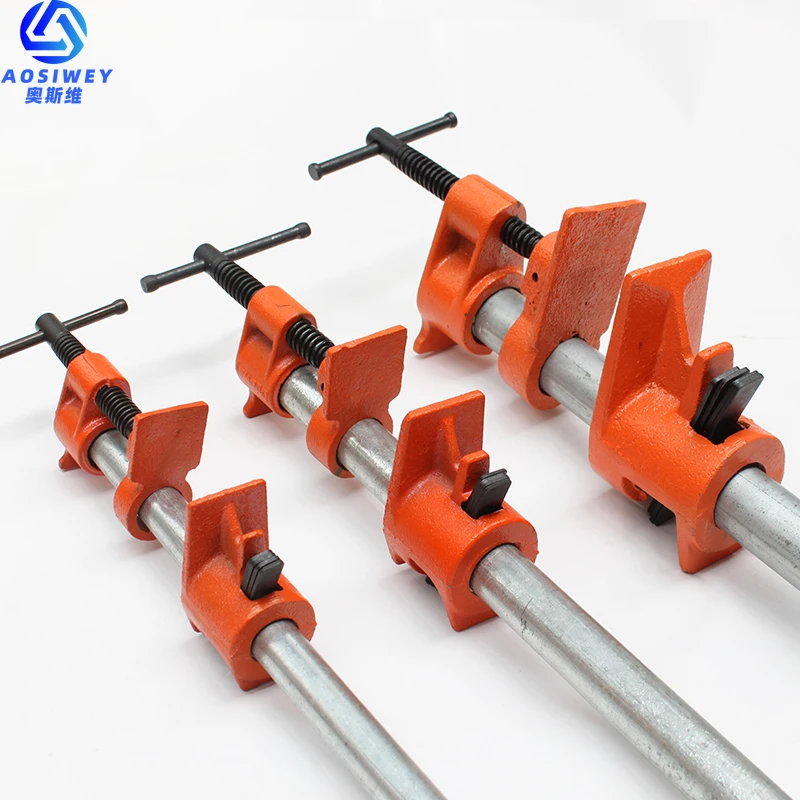 Wood Clamp Pipe Clamp 1/2 3/4 Inch Wood Glued Clamp Cast Iron Pipe Heavy Carpentry Carpenter Tool Carpentry Clamps 1Pcs