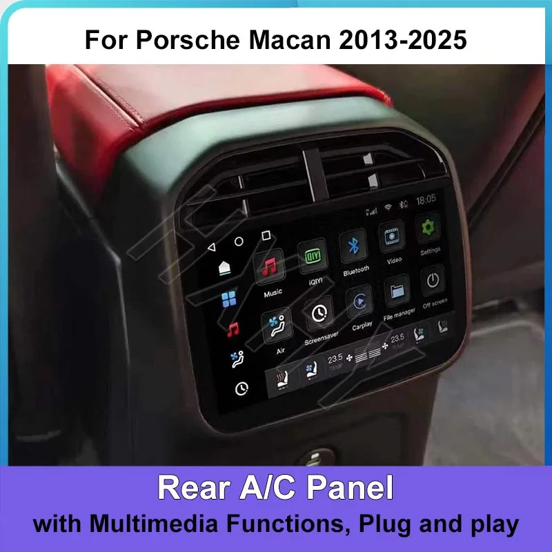 Car Digital Console Rear AC Panel Full Touch 2026 Style Multimedia Player Control For Porsche Macan 2013-2025
