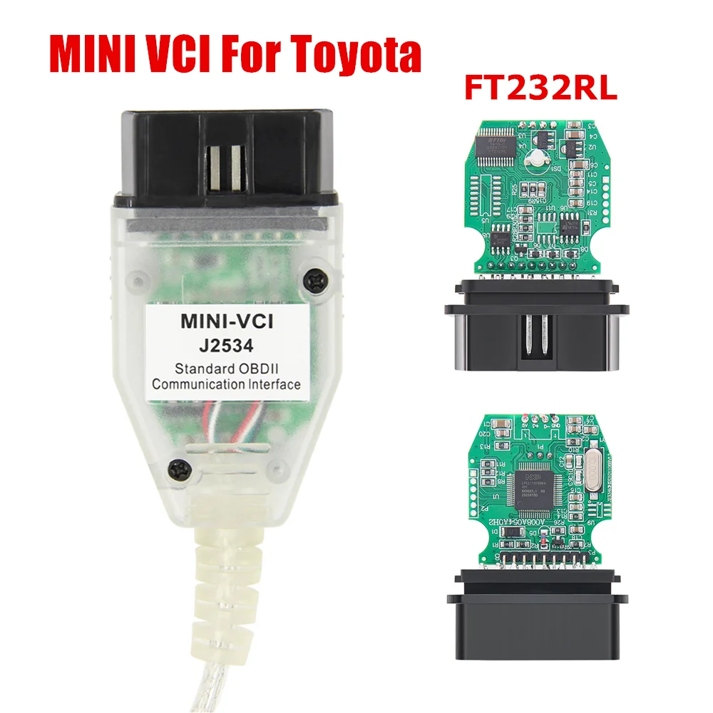 

Для Toyota Latest V18.00.008 MINI VCI J2534 FT232RL диагностический кабель интерфейса RQ для TIS Techstream V18 Mini VCI инструмент для кодирования