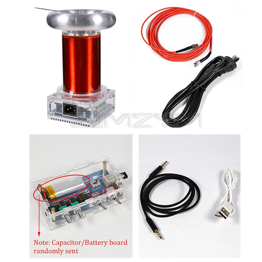 AC110-240V SSTC Music Tesla Coil DIY Finished High Frequency Generator 250W Arc Length 20cm Ignition Lightning Model