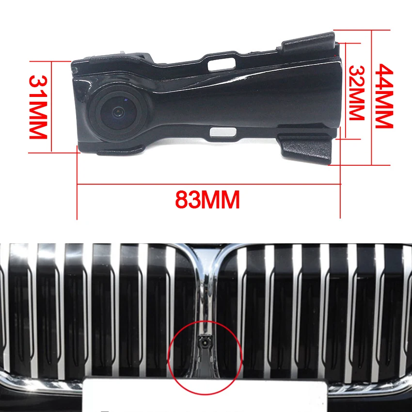 140deg fisheye 1080*720P HD car front view camera For BMW 5 series 7 series G11 G12 2015 2016 2017 2018 positive Front grille