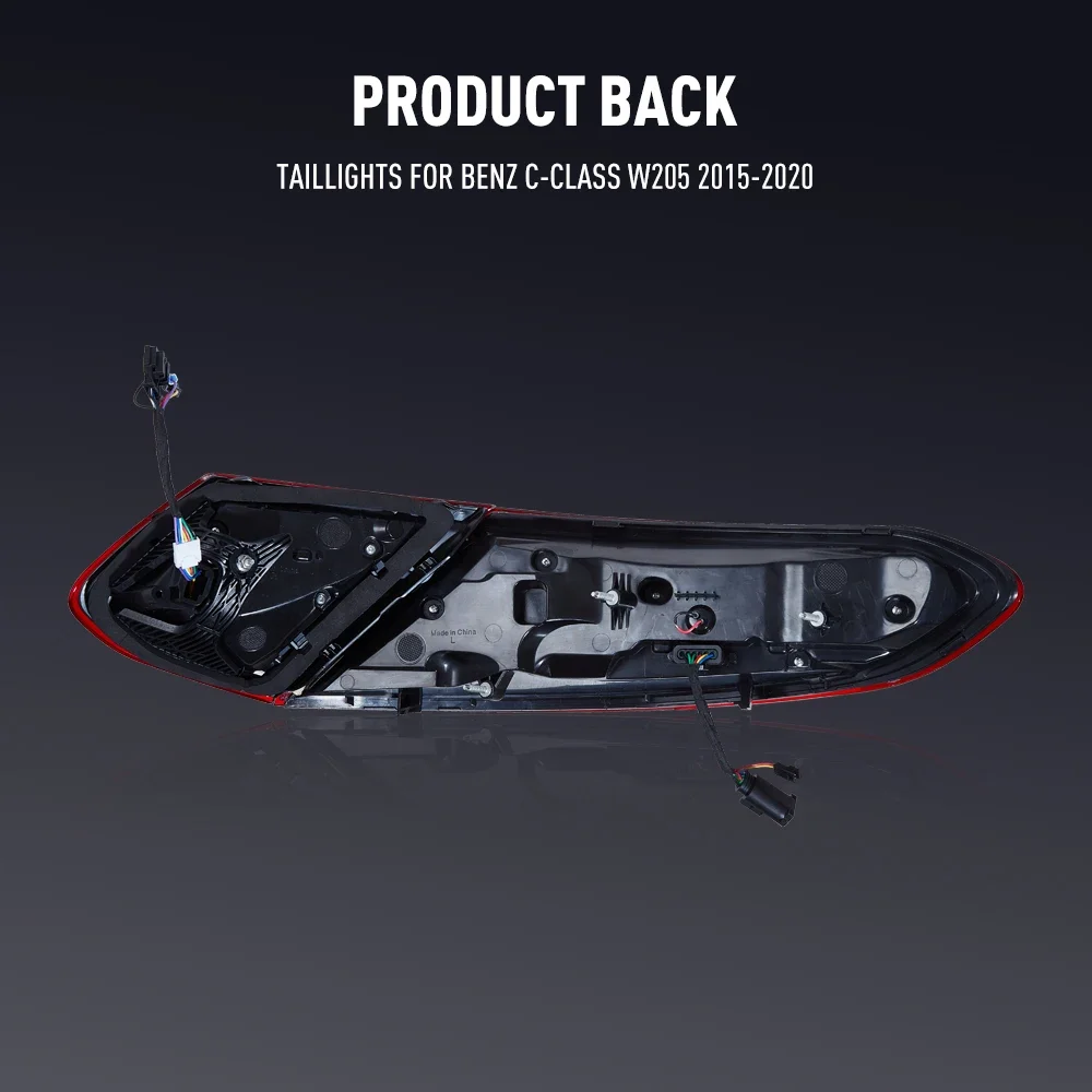 زوج من أضواء خلفية LED لبنز C-class W205 2015-2020 عكس الفرامل تحول إشارة سيارة الخلفية الذيل ضوء الجمعية التوصيل والتشغيل