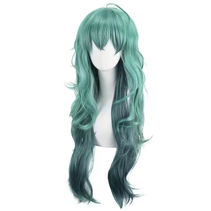

1 piece of green gradient black messy long curly hair anime cosplay Tokyo Izumi Takahashi cosplay wig