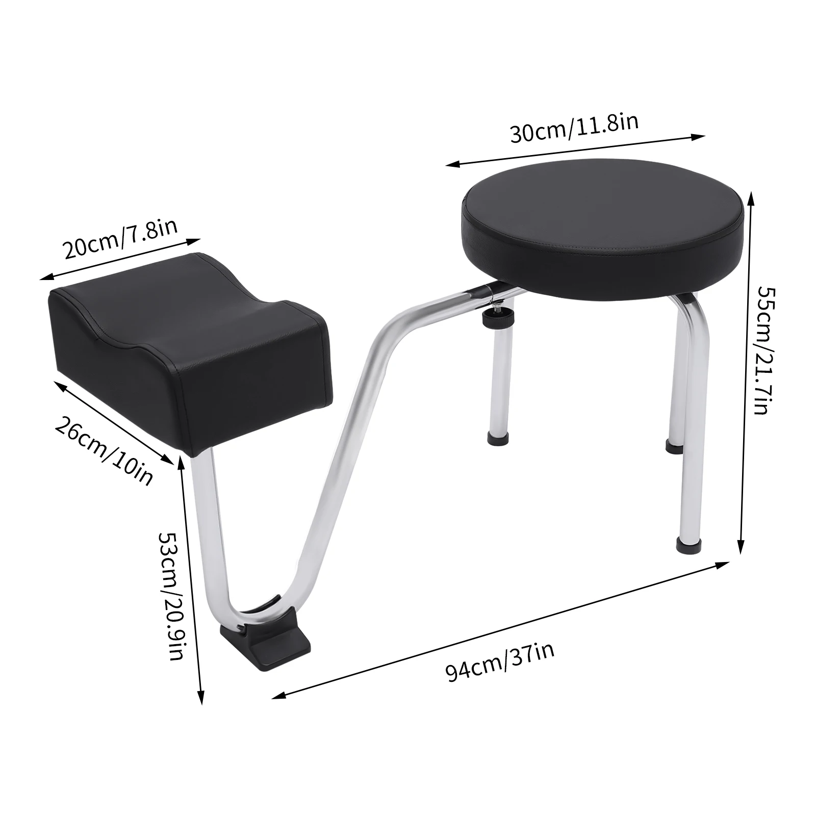 Pedicure Foot Rest Stool Chair, Adjustable Leg Rest PVC Pad Pedicure Foot Rest Stand For Nail Tech Spa Beauty Salon Studio