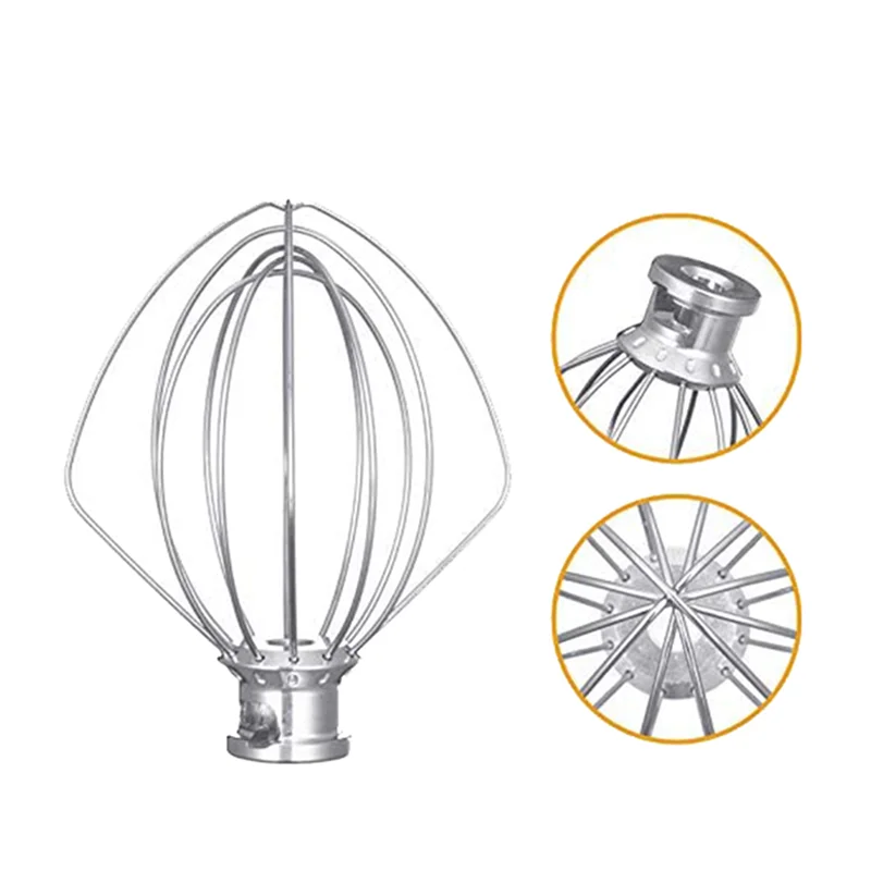 

ABKW-8 Pack Stainless Steel Wire Whip Mixer Attachment For Kitchenaid K45WW Flour Cake Balloon Whisk Egg Cream Stirrer
