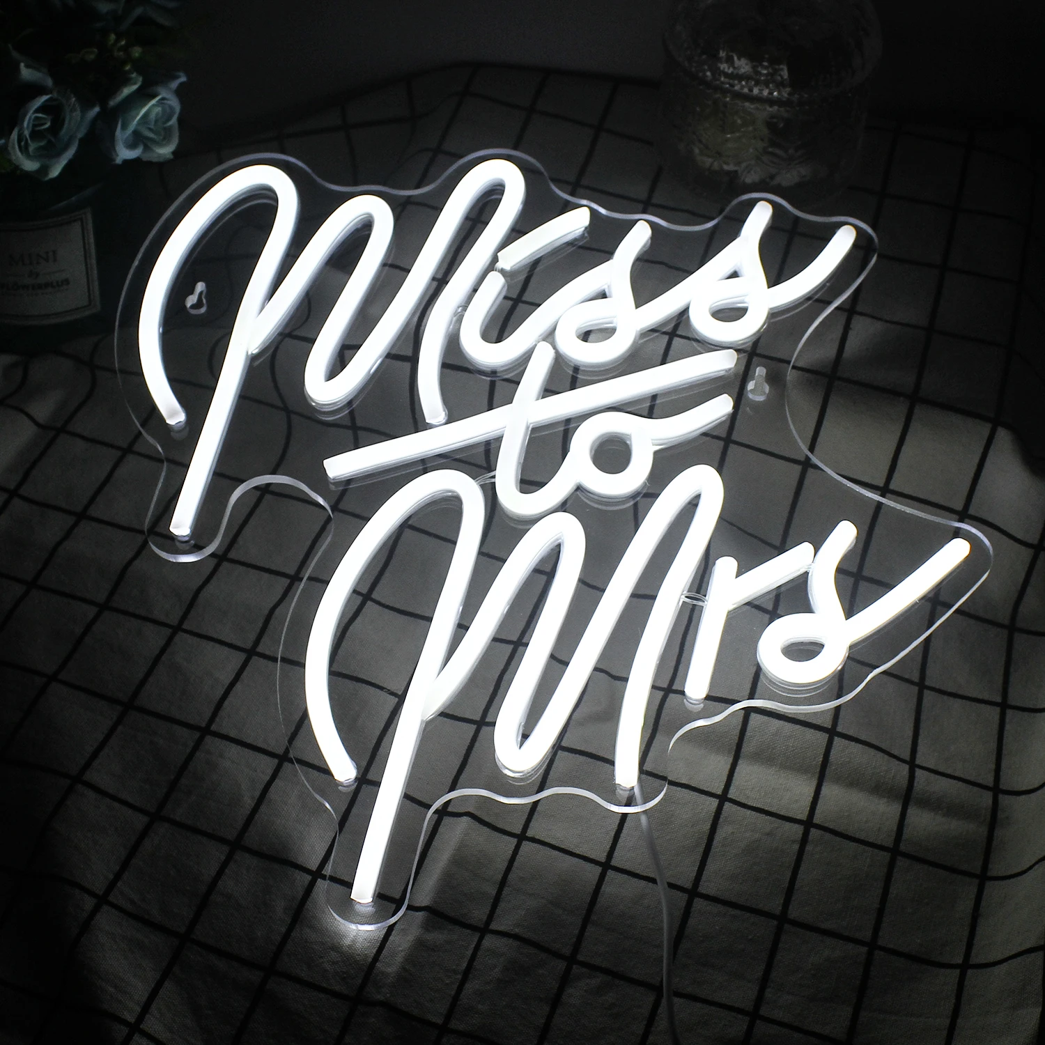 Miss To Mrs Neon Led Wedding Room Decoration Aesthetic Led Bedroom Vibe Luminous Signs Hotel Engaged Wall Decor Letter Light