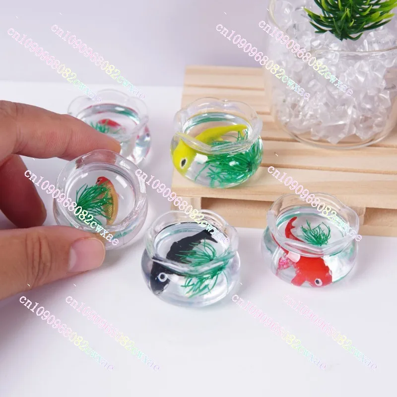 Simulation mini koi small fish tank model micro landscape desktop landscaping props good luck koi keychain pendant