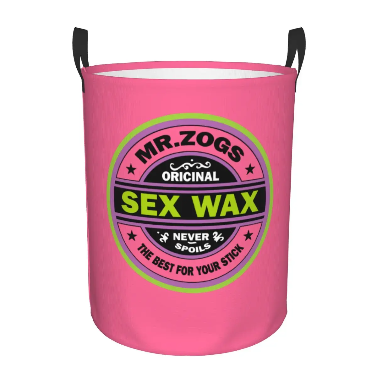 Custom Mr Zogs Surfing Sex Wax Laundry Hamper Large Clothes Storage Basket Toys Bin Organizer for Boy Girl