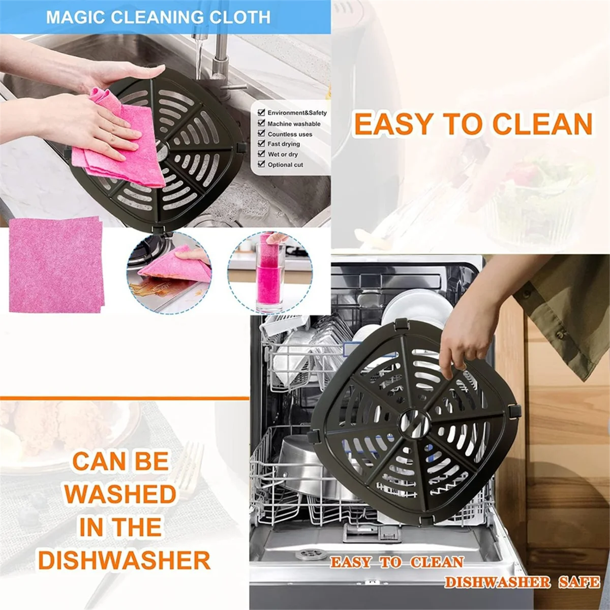 A86I-Air Fryer Grill Crisper Tray для Dash 2,6QT Tasti-Crisp Digital Air Fryer с резиновыми ножками для фритюрницы 21 см