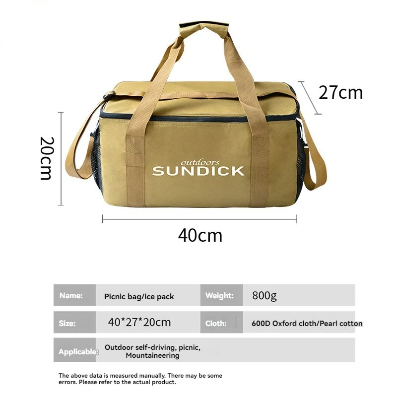 Outdoor Picnic Bag Waterproof Camping Travel Organizer Bag Thermal Cooler Lunch Box Portable Food Large Capacity Storage Handbag