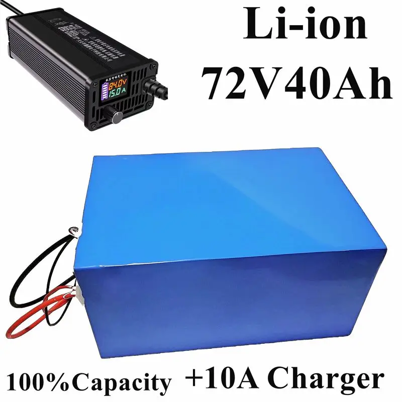 

72v 40Ah lithium ion battery BMS 20S li battery for 2000w 3500w 7000w scooter inverter motorcycle +10A charger