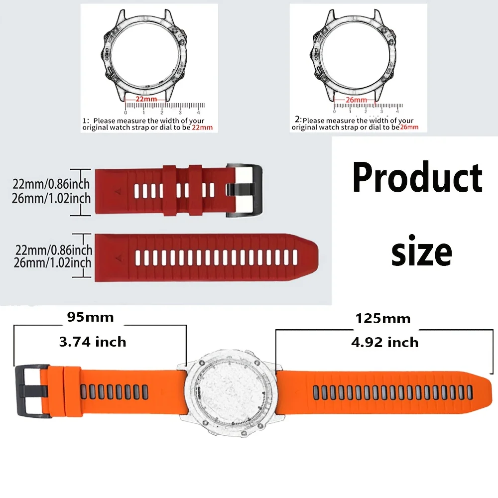 Quickfit 22 26mm pulseira de relógio para garmin fenix 8 47mm 51mm/7x/7/6x/6 pro/5x/5 plus/epix gen 2 pulseira de substituição de silicone