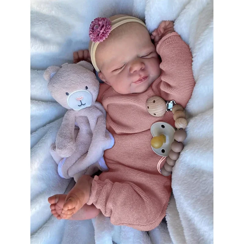 

48cm Pascale Reborn Baby Doll Newborn Baby Size Real Picture Handmade 3D Skin Painted Hair Visible Veins