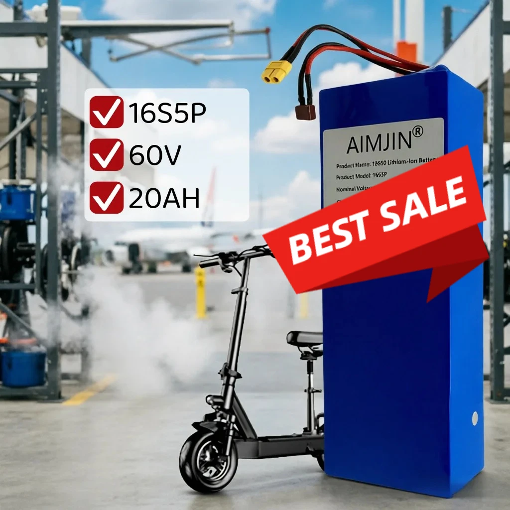 

16S5P 60V NEW With built-in BMS 20Ah 2000W high-power Li-ion battery pack for Motorcycle, scooter, Bicycle MotorReplace battery