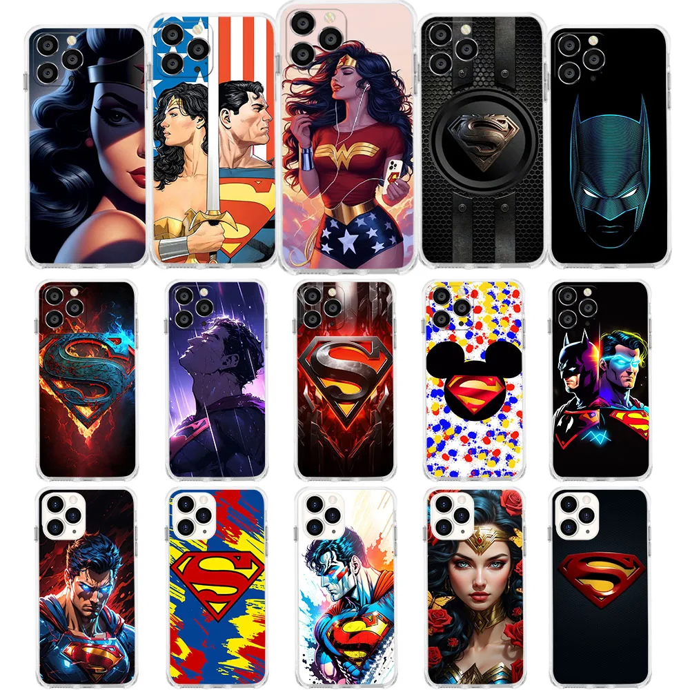 US-32 Superman Wonderwoman Soft Case for Moto G5 G5s G6 E5 G7 G8 G9 Plus Play Power