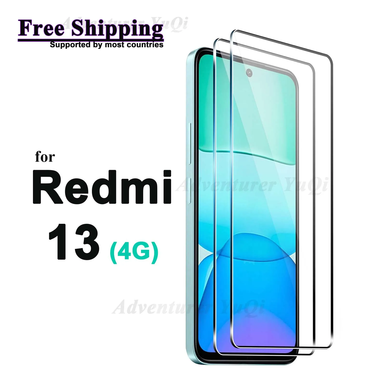 Протектор экрана для Redmi 13 4G закаленное стекло Crystal HD 9H прозрачный противоударный алюминий