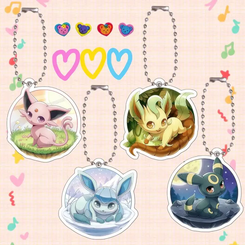 

Anime Cartoons Acrylic Key Chain for Glaceon Umbreon Leafeon Espeon Acrylic Backpack Pendant Self-Made Acrylic Key Ring Gifts