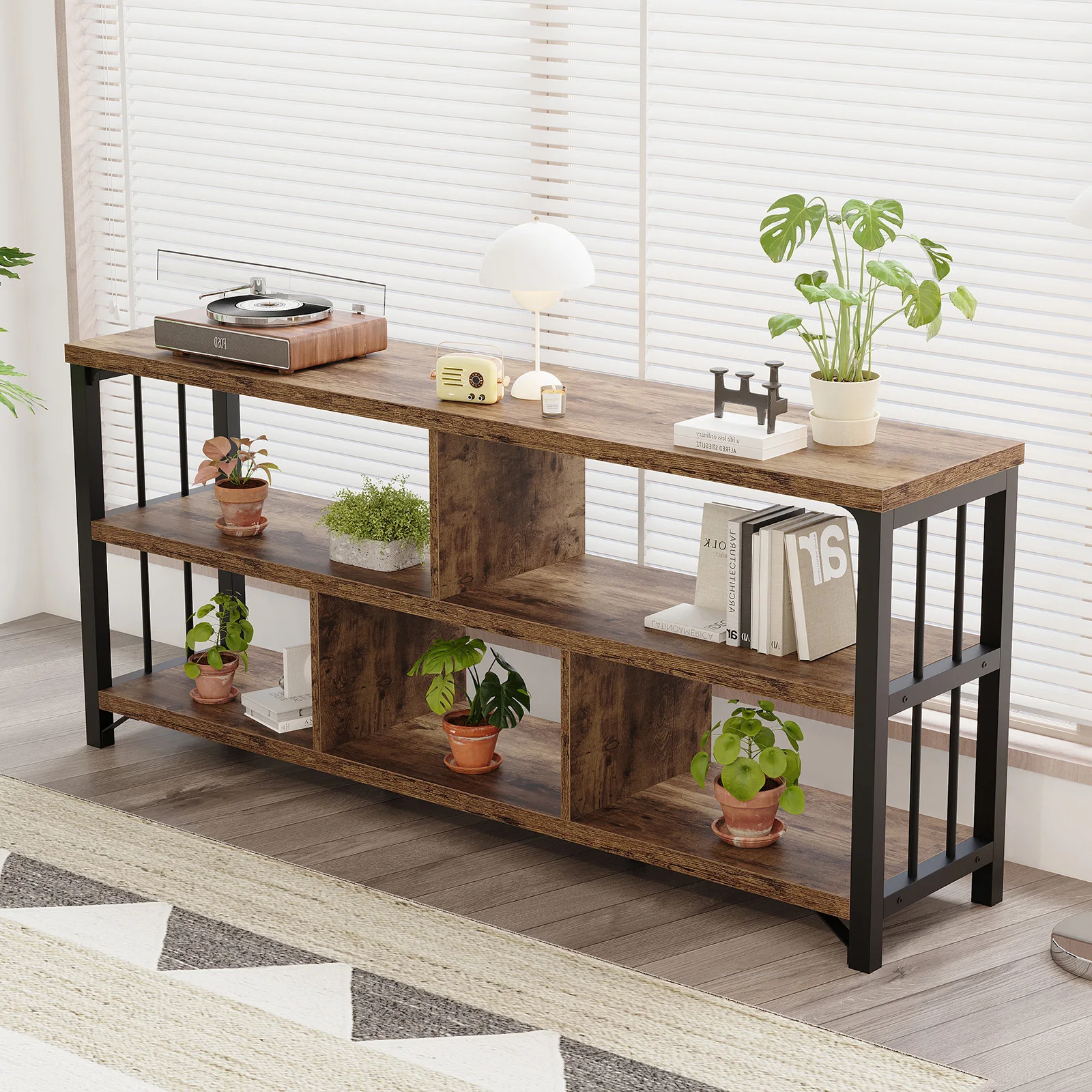 

Hot Sales Wholesale Custom Modern 5 Cube Storage Organizer Industrial Horizontal Bookshelf Open Shelf For Living Room Storage Di