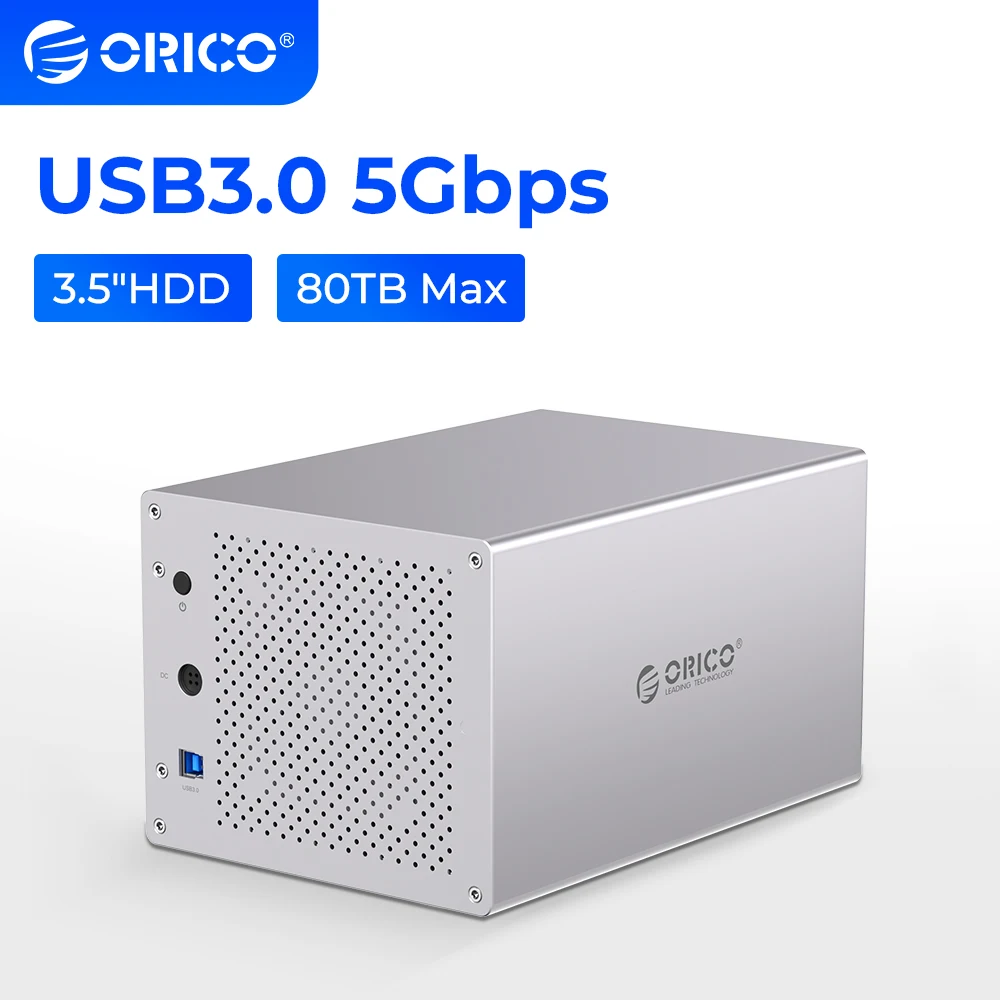 ORICO WS Series 3.5''  80TB Max Aluminum HDD Docking Station 4/5 Bay Type B/ Type C Hard Drive Enclosure