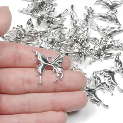 WZNB 10Pcs Alloy Charms Butterfly Charms Moth Pendant For Jewelry Making DIY Bracelet Necklaces Craft Accessories Wholesale