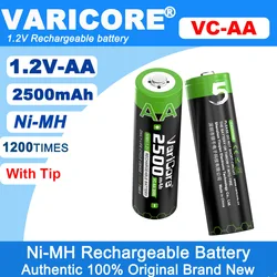 NEW VariCore 1.2V AA 2500mAh Ni-MH Rechargeable battery aa for Temperature gun remote control mouse toy batteries