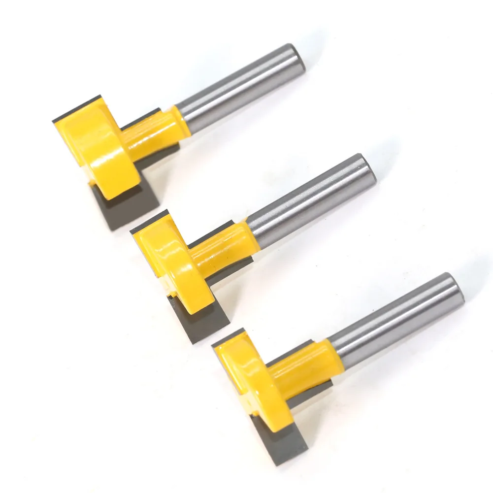 1/3PCS Straight Edge T-shaped Cutter 8mm Shank Alloy Woodworking Milling Cutter Computer Engraving Machine Slotting Tool