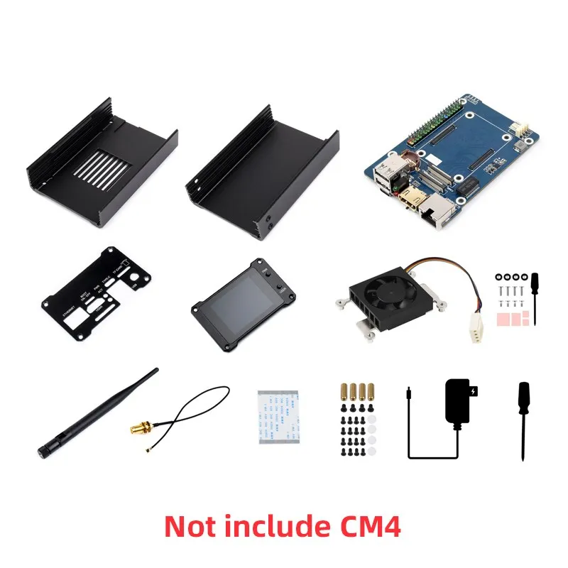 Caturda Raspberry Pi CM4 Computing Modul NAS Host Home Netzwerk Lagerung Server Dual SATA Interface 2 Zoll LCD 3