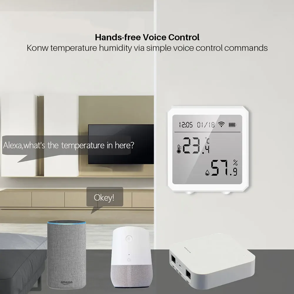 Tuya WIFI Temperature and Humidity sensor Intelligent linkage of temperature and humidity sensor Alexa Google Home