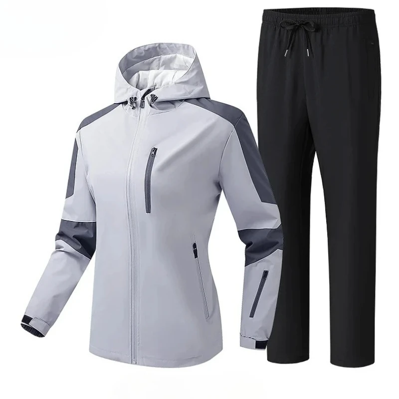 

Мужские комплекты, водонепроницаемый спортивный костюм для альпинизма, свободные комплекты для тренировок на открытом воздухе, мужская одежда, ветрозащитная ветровка, куртка, брюки, костюм