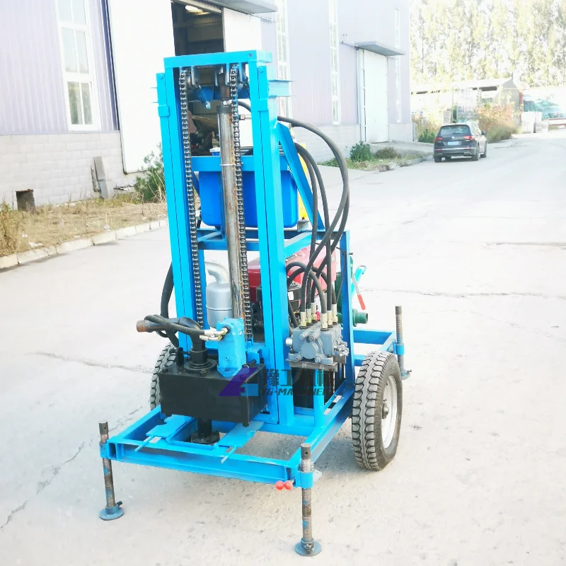 100M Diesel Engine Water Well Drilling Rig Portable Mini Water Drilling Rig Easy To Operate Depth Swivel Water Drilling Machine