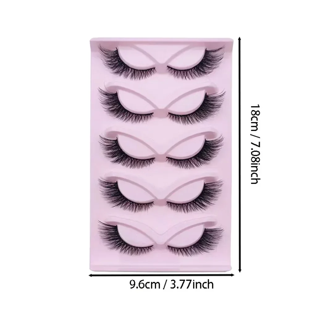 5 Paar Kattenwimpers Faux Mink Fox Wimper Gevleugelde Pluizige Nepwimpers Maquiagem Natuurlijke Lange Nepcils Make-Up