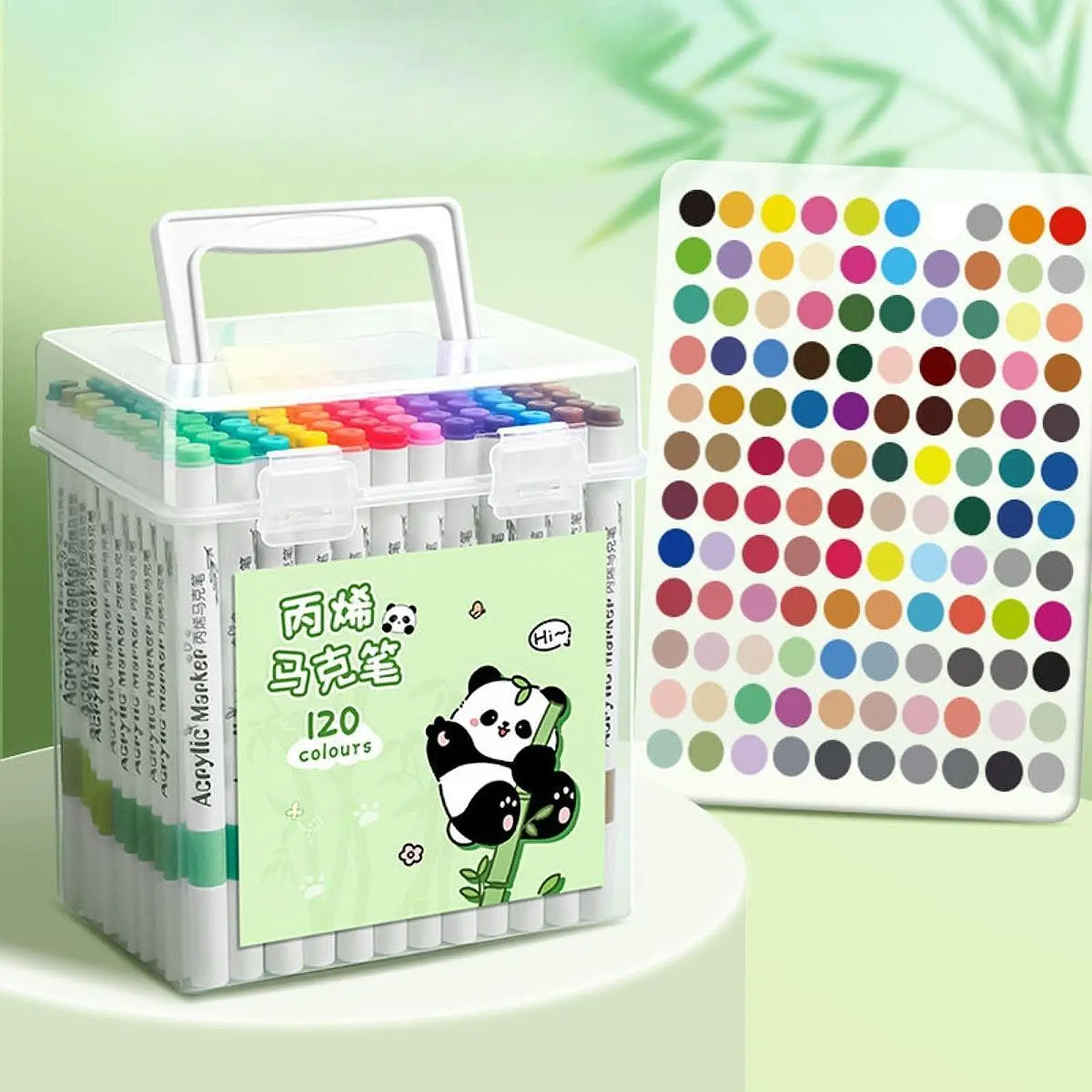 80/100/120 Colors Acrylic Paint Markers Washable with Carry Case for Stone Metal Rock Painting