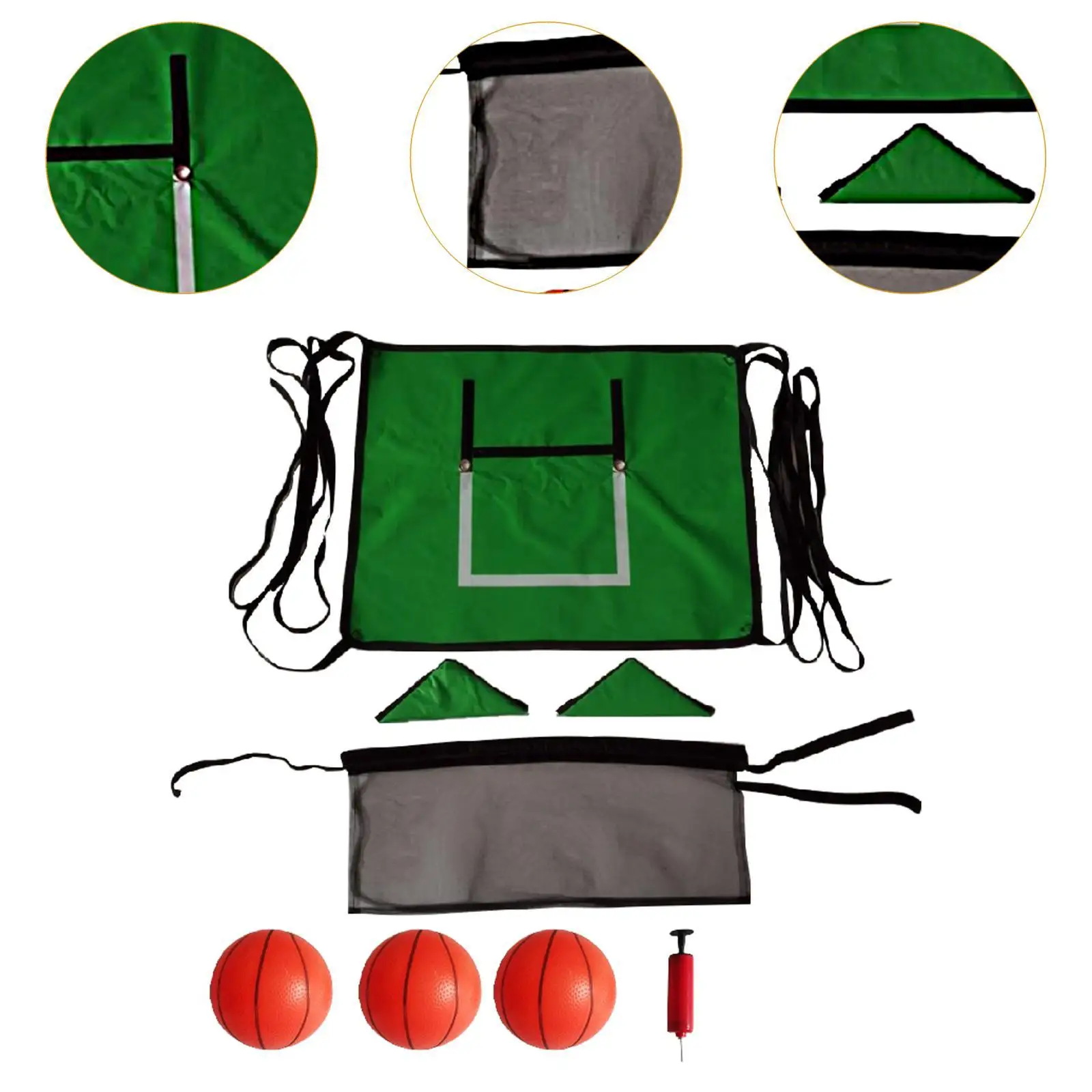 Basketball Hoop for Trampoline Basketball Frame Breakaway Rim for Dunking Sports Toy Goal Game Trampoline Accessories Green