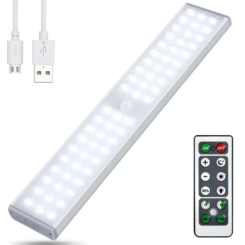 

60LED wardrobe light, remote control cabinet light, human body induction night light, bedroom home USB charging
