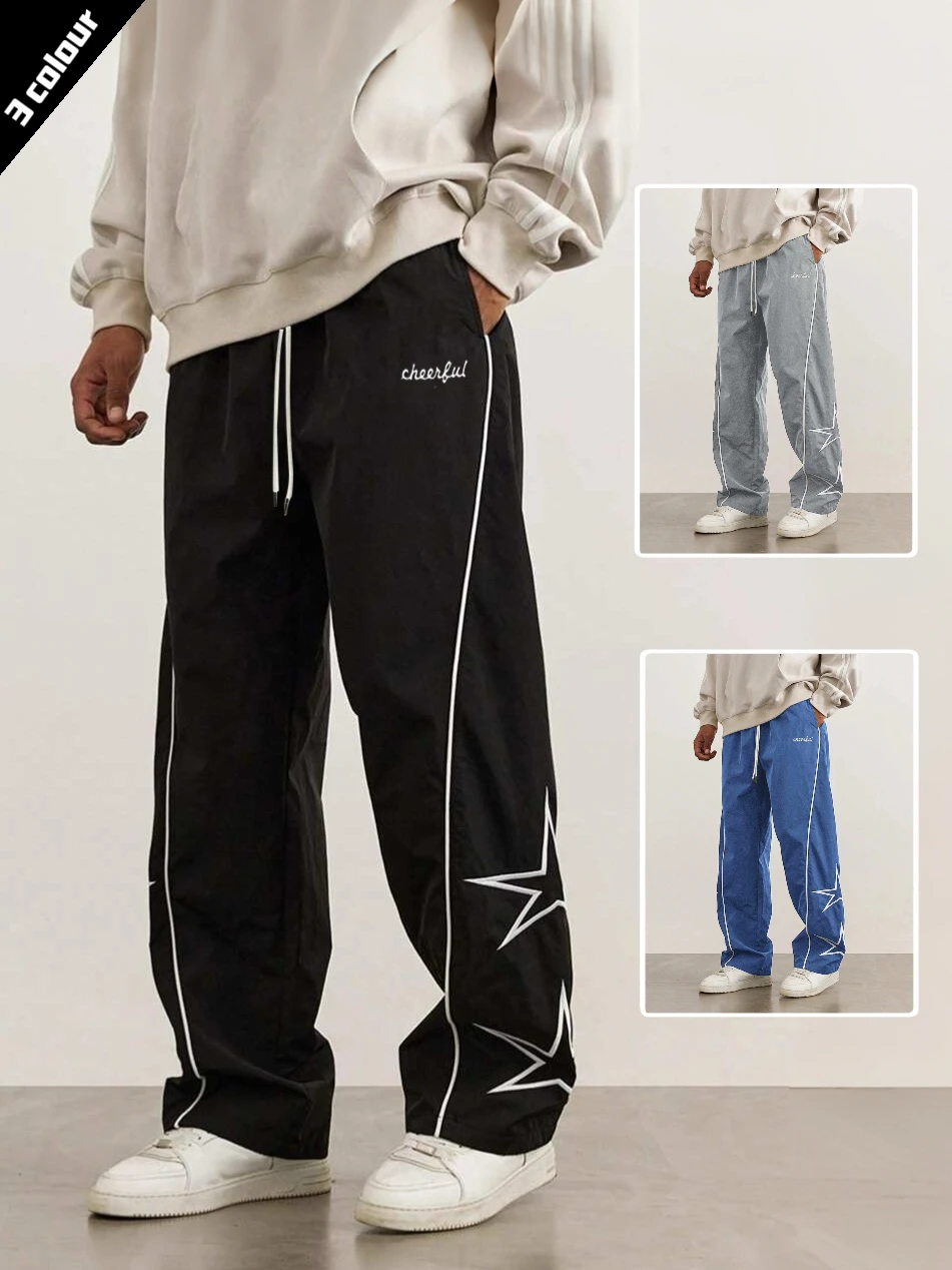 

Men's Striped Three - Color Casual Pants with Pockets, Fit for Jogging, Sports and Fitness