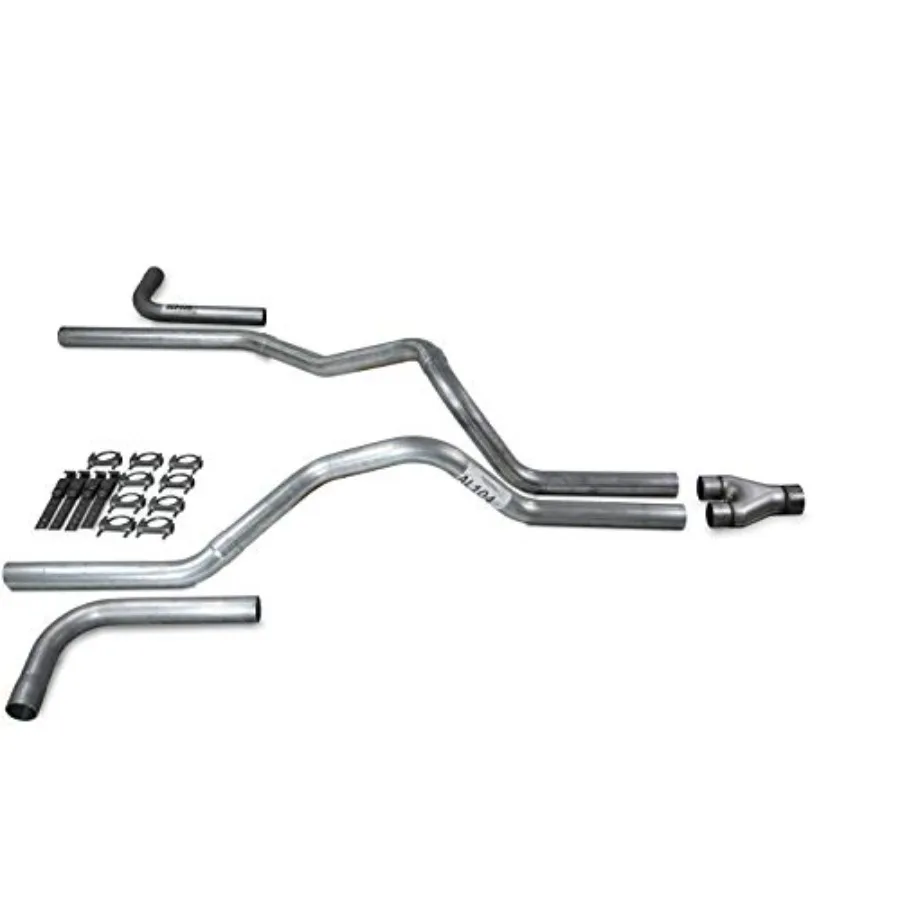 نظام عادم مزدوج مع أنابيب ألومنيوم مقاس 2.5 بوصة وتكوين أنابيب Y لتطبيقات المركبات عالية الأداء #1