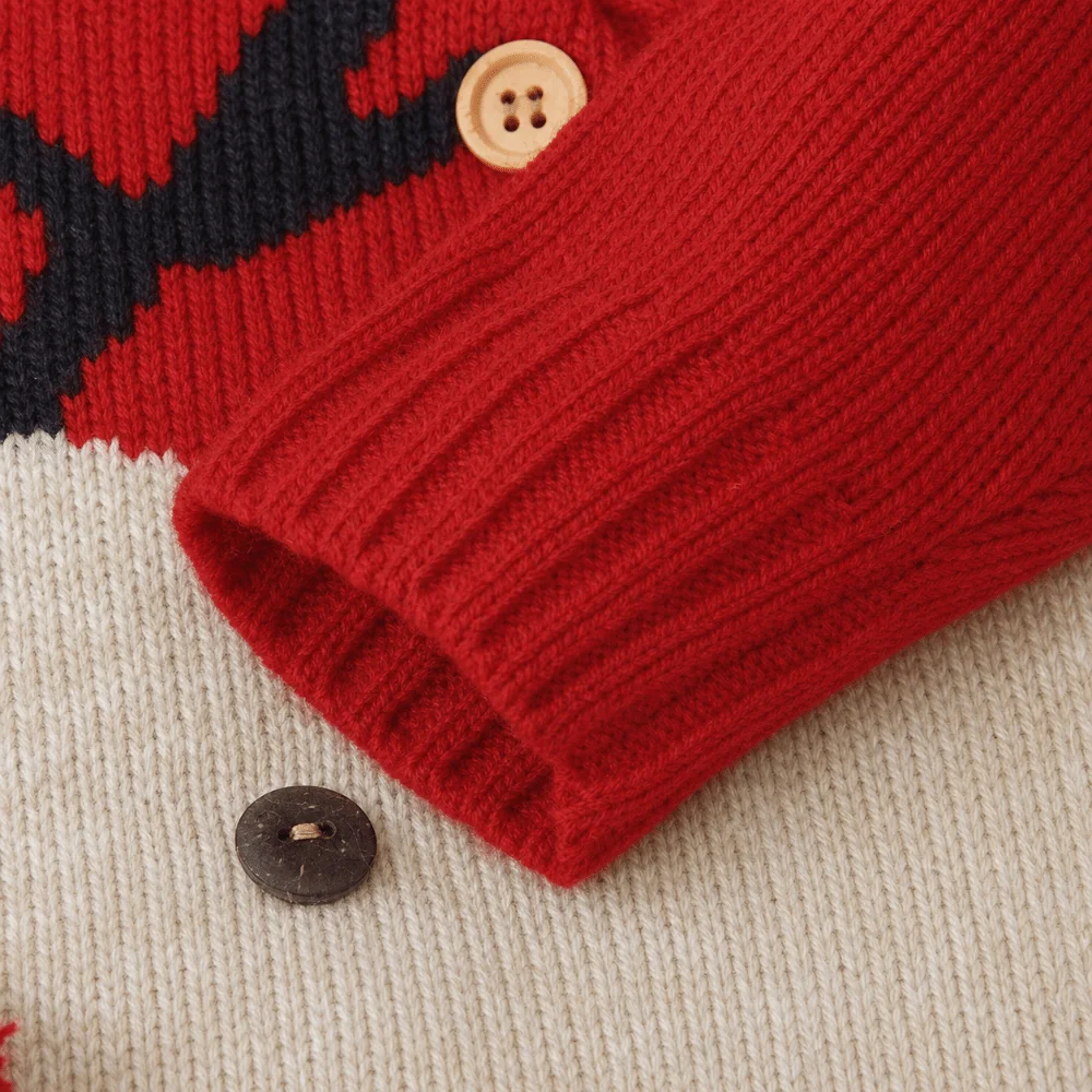 Cute Christmas Deer Knitted Jumpsuit Long Sleeve Keep Warm Romper Costumes Clothes for