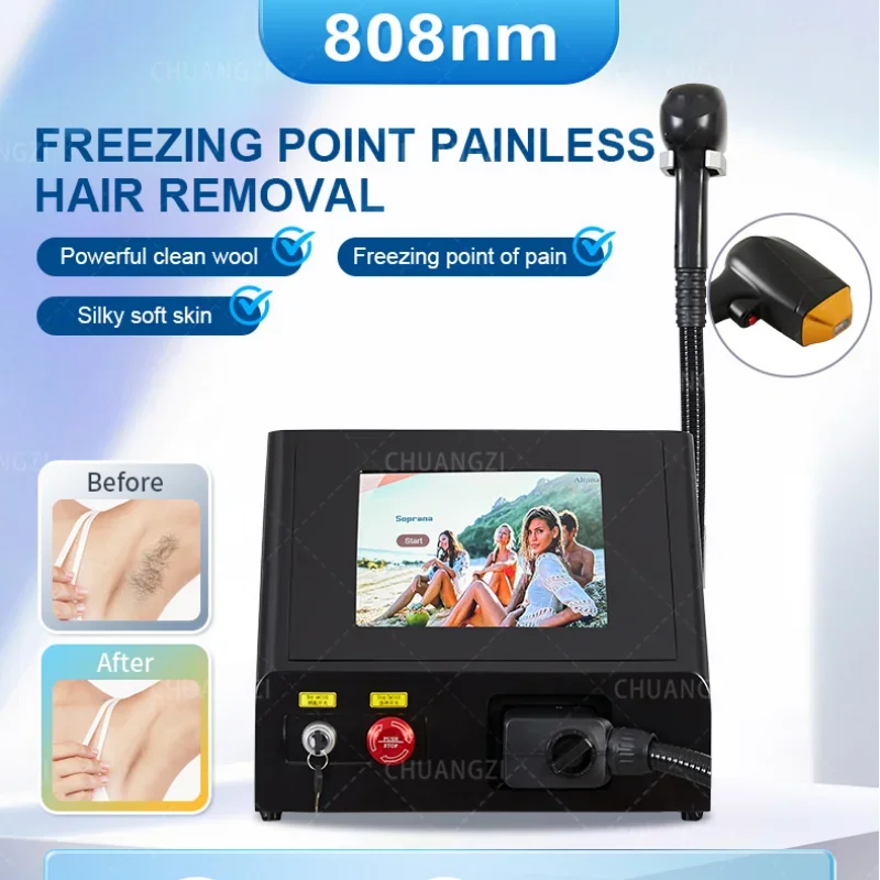 

808nm Diode Laser Hair Removal Machine 2000W Painless Ice Platinum 3 Wavelength 755 808 1064nm epilation Home Use