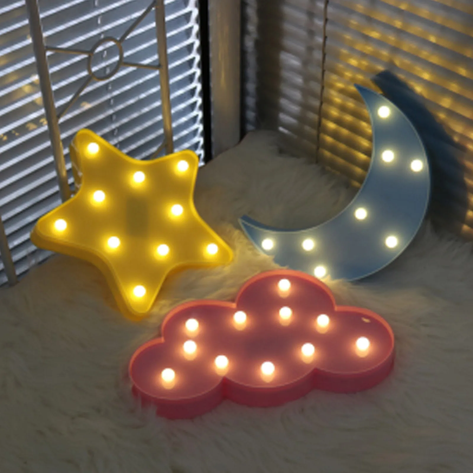 3D Christmas LED Night Lights Party Decor Star Moon Cloud Shaped Christmas Led Lamp Kids Room Decor Christmas Gifts