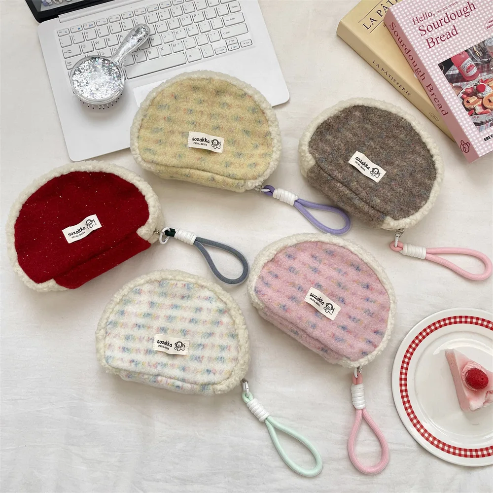 

Плюшевая косметичка в стиле пэчворк, дорожная сумка, милая сумка для переноски, сумка для переноски, сумка для карточек, портативная сумка для хранения